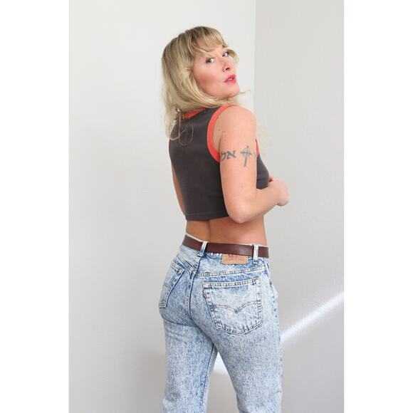 1980's Vintage Levi's 501 Acid Wash Button Fly Jeans Women's XS SM 30" 31" Waist - Picture 3 of 10